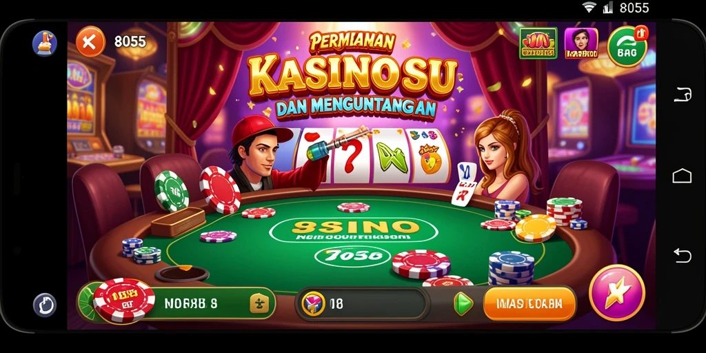 Screenshot gameplay 8055 yang menampilkan keseruan permainan Kasino.
