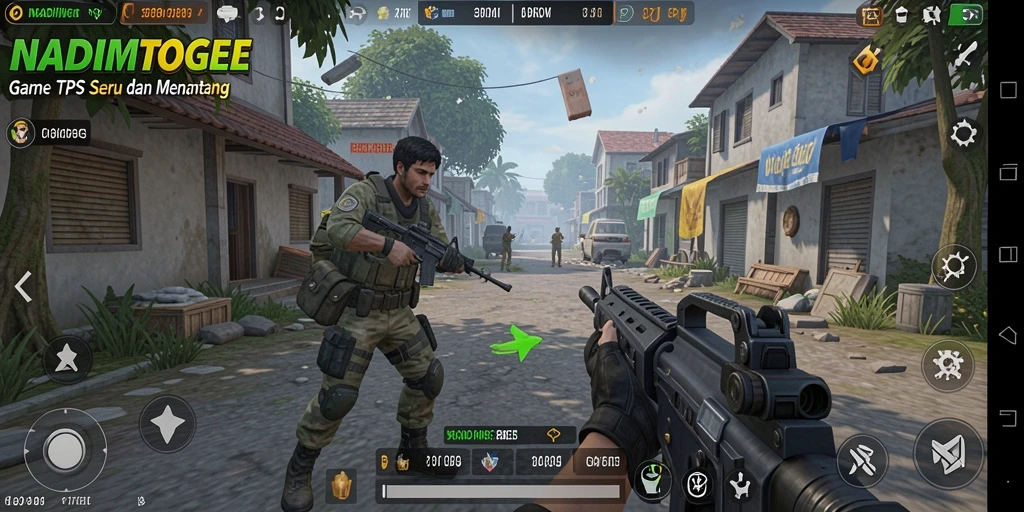 Tampilan gameplay NADIMTOGEL yang seru dan mendebarkan dalam aksi TPS.